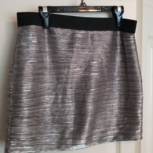 Metallic Silver Mini Skirt